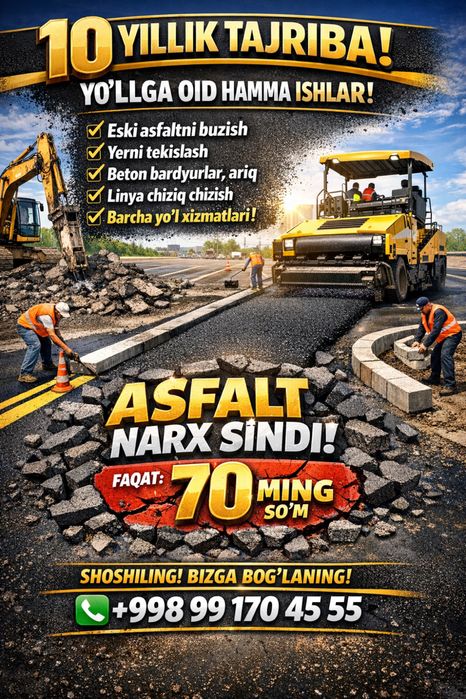 Asfalt yotqizish xizmati