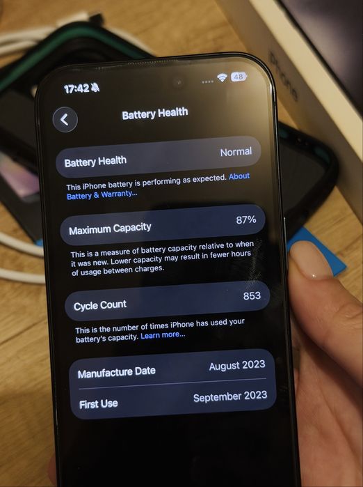 iPhone 15 Pro 256GB Blue Titanium Full Box +Husa Mous