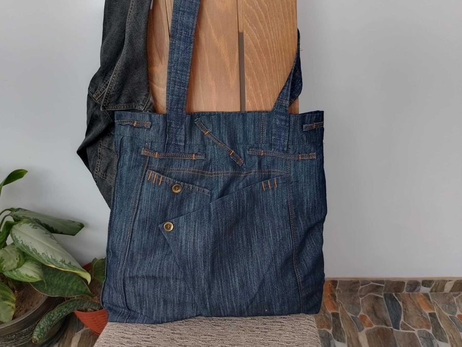 Дънкова чанта, рециклирана, еко