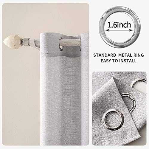 MIULEE воал пердета 140x160 см с халки – 2 бр., светлосиви