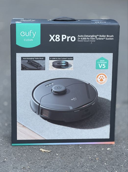 НОВО!!! Робот прахосмукачка eufy X8 Pro, мощно засмукване 2х4000 Pa