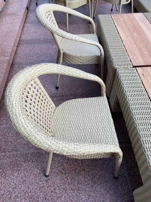 Садовый плетёный комплект стол стул Ротанг тукима мебел на заказ