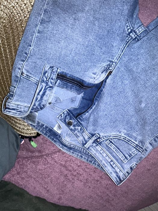 сини слим дънки