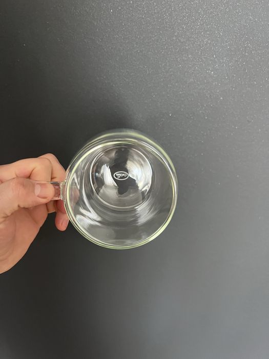 Căni de cafea din sticlă duble set 4 480ml cu mânere