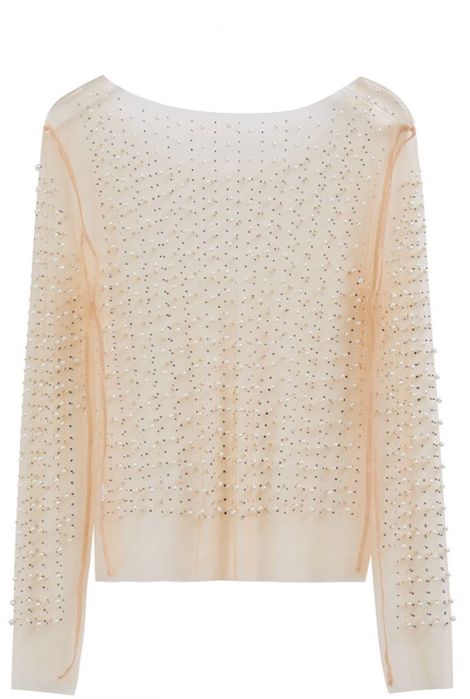 Сет бюстие и прозрачен топ с перли - Л/ХЛ