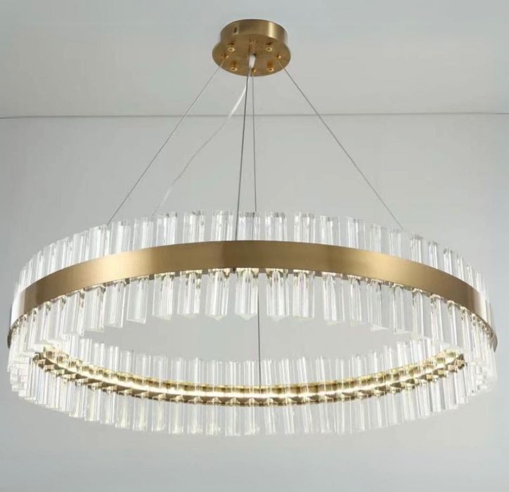 Lustra LED candelabru gold/ crystal glass