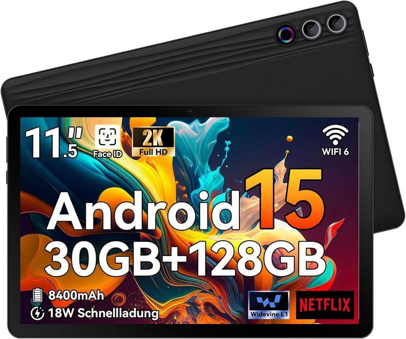 Tableta Android 15.0, 11.5 inch, Octa-Core 6GB + 128gb , ecran FHD 90Hz 2000 x 1200, 8400mAh, Widevine L1, cameră 13MP, WiFi 6 și BT 5.3