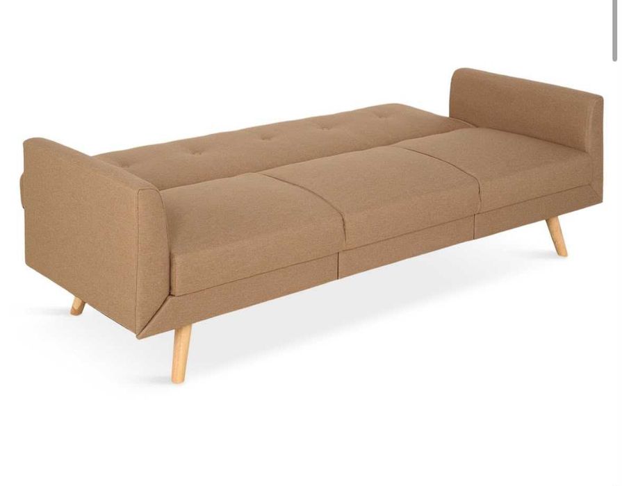 Canapea extensibilă 3 locuri – bej, material textil