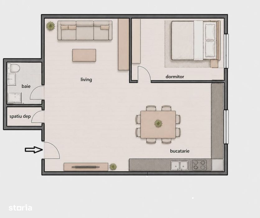 0% comision Apartament 2 camere, 48 mp, finisat, mobilat Str Razoare