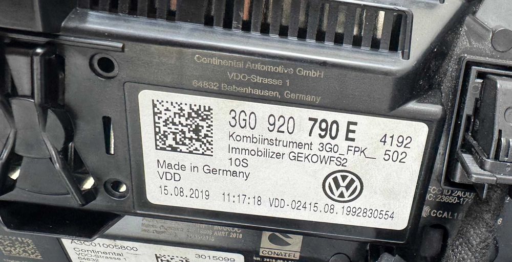 Ceasuri  Virtual Cockpit AID VW Passat B8.5 3G0920790E 3G0 920 790 E