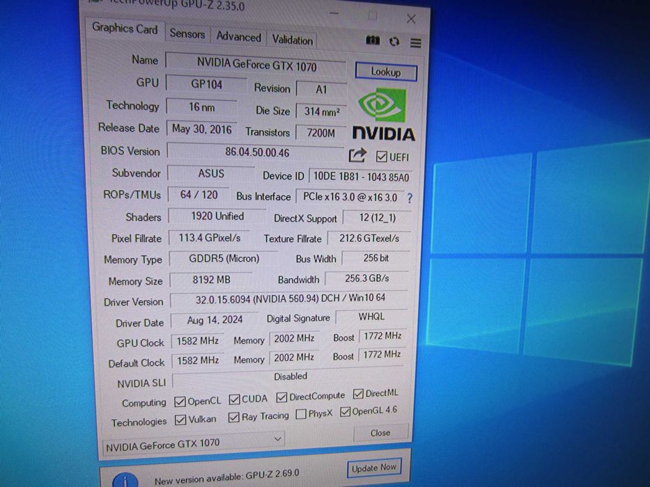 Геймърски  i5-7500, 16GB, с ASUS GTX1070 8GB , 120GB  SSD,  500GB HDD