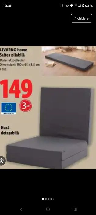 Saltea pliabilă..cu predare personala în București