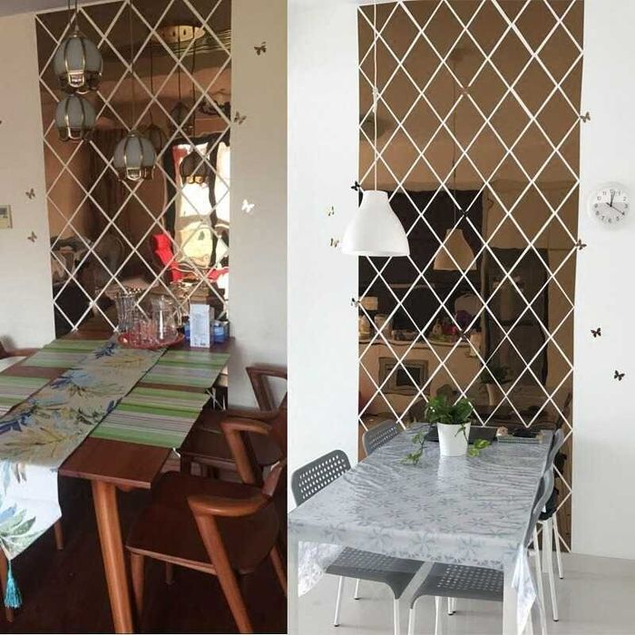 Oglinzi Acrilice Diamant Romb Sticker Auto-adeziv 50 x 100 cm