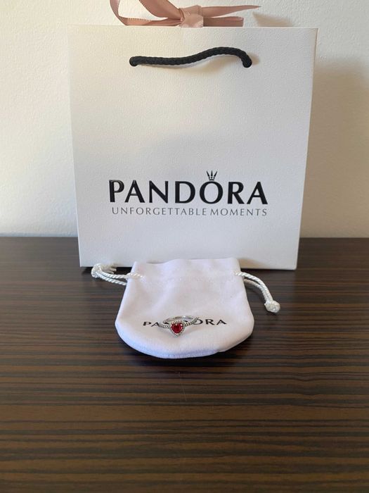 Inel Pandora Argint S925 Inima Rosie