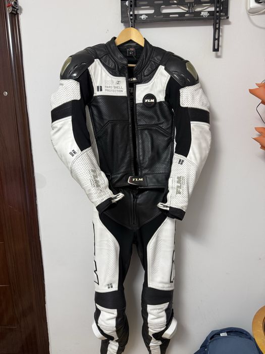 Costum piele moto full piele 2 piese + protectii+ slidere