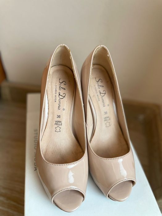 Pantofi toc lac nude Benvenutti mărime 36