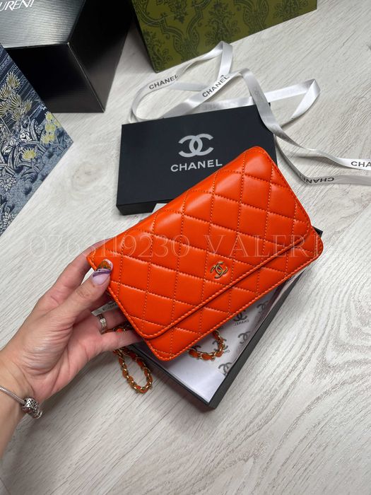 Geanta mica C4nel - Orange Piele