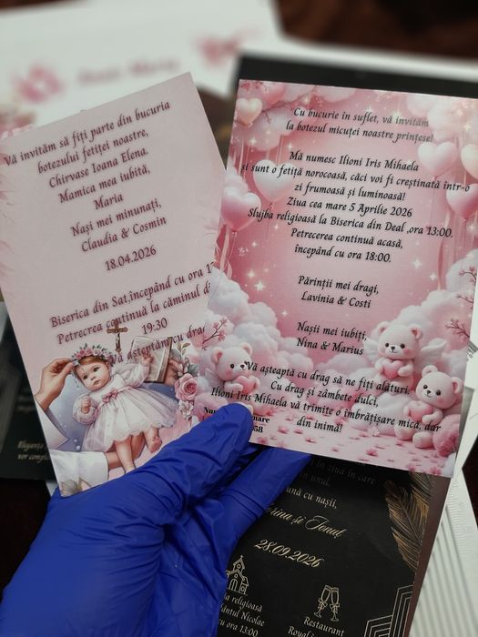Invitații botez/nuntă ,plicuri Invitații/bani