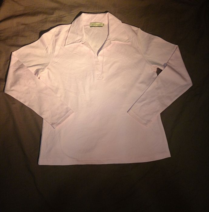 Розовый лонгсилв в воротником новый