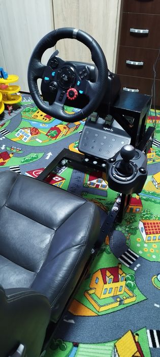 Стойка +седалка за волан и педали logitech g29, G923, fanatec, moza...