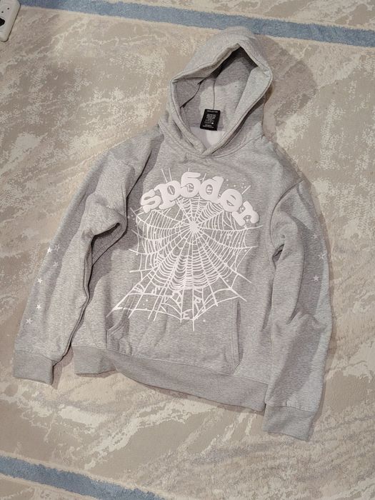 Sp5der hoodie серая