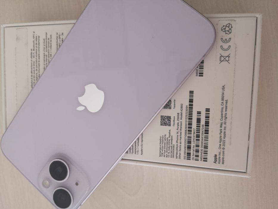 Iphone 14 Purple-256gb/100 %Battery health