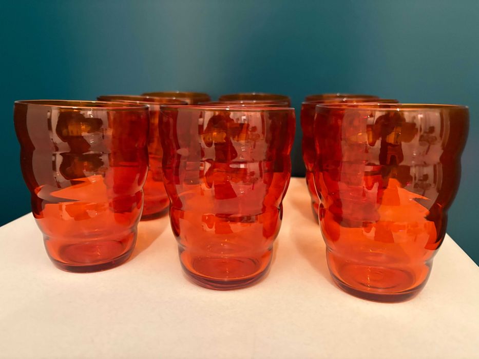 Set pahare Ikea SKOJA amber portocaliu rare design