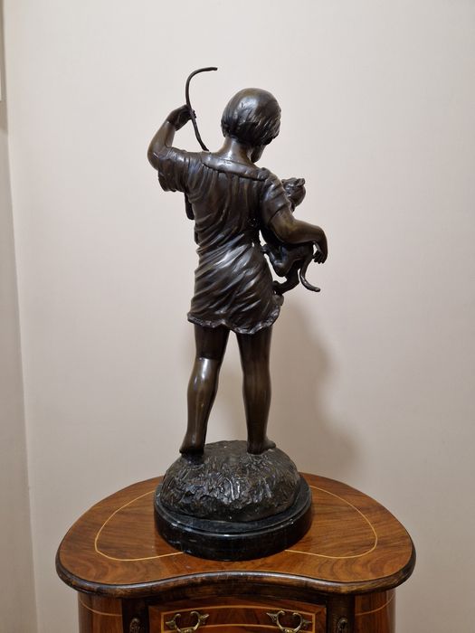 Уникална антикварна френска бронзова фигура скулптура