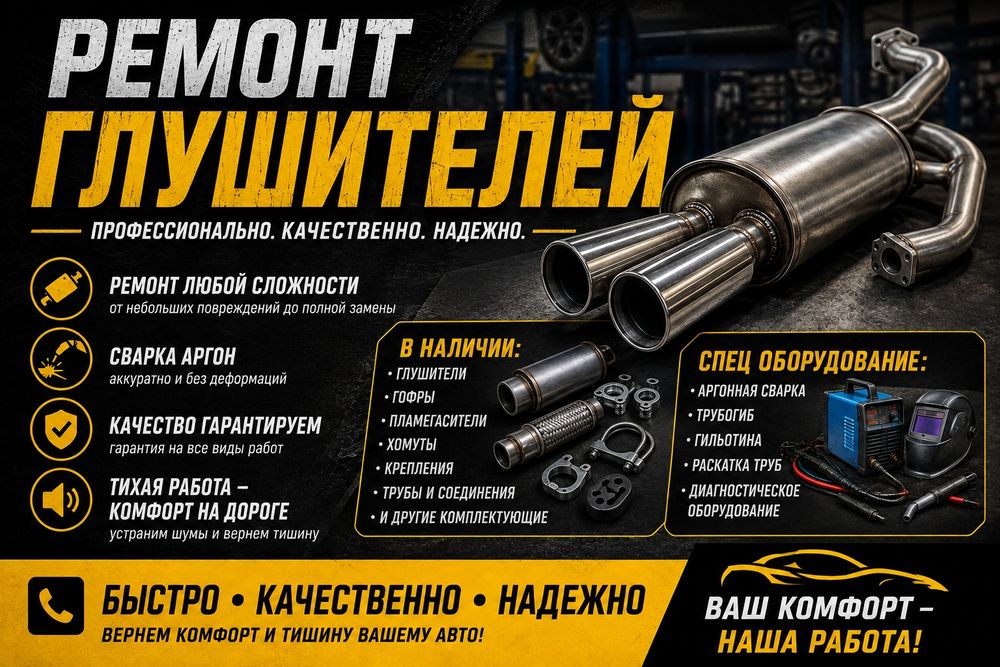 Ремонт глушителя сварка гофра