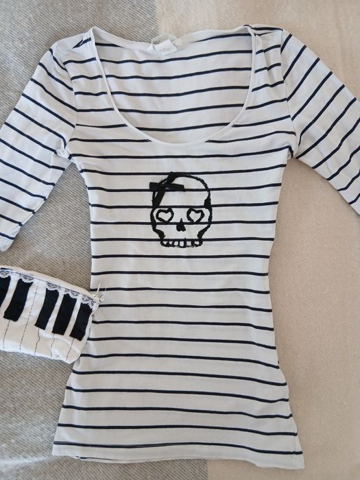 Y2k custom skull тениска