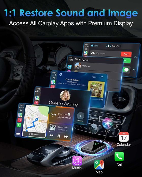 ASOUNY BY969T – безжичен адаптер за Apple CarPlay
