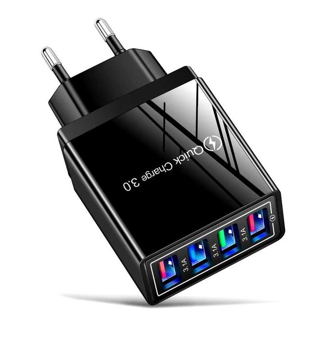 Incarcator priza,incarcare rapida 3.0 cu 4x USB – Negru