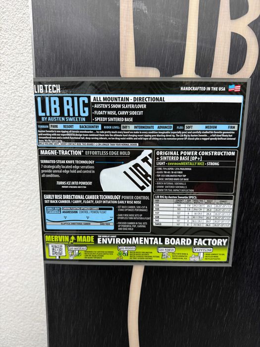 placa noua snowboard lib tech lib rig L159cm
