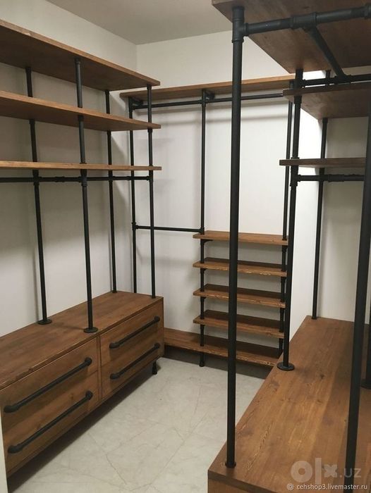 Garderob, shkaf loft. Гардероб шкаф стеллаж лофт