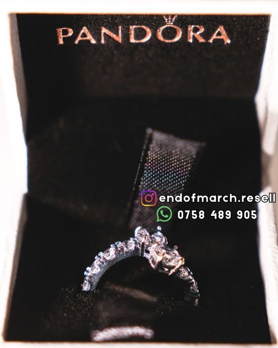Inel Pandora Sparkling Overlapping Band