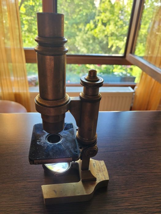 Microscop Constant Verrick original din alamă lăcuită,