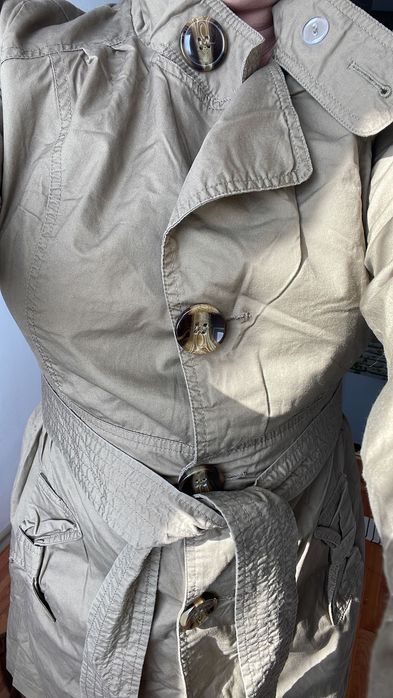 Trench Cropp S-M kaky-mustar