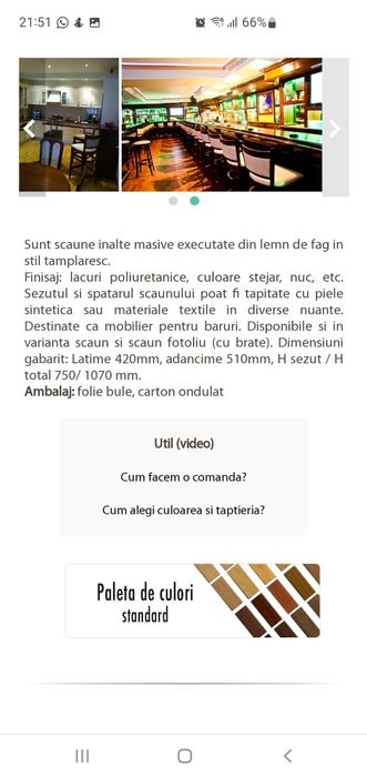 Trei scaune bar, 2 noptiere.