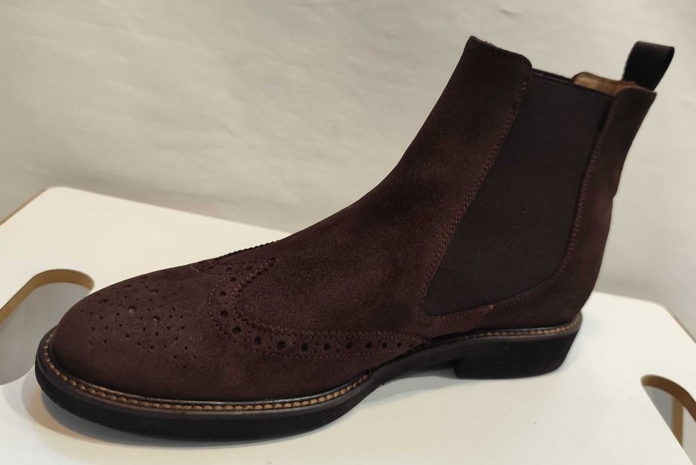 Ghete chelsea 39 brogue Lav Artigianale piele naturala suede moale