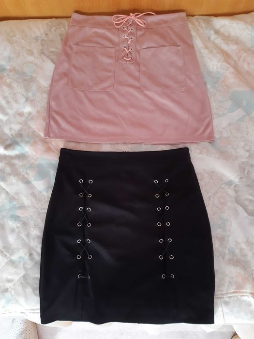 НОВА Велурена къса пола, М-размер, розова