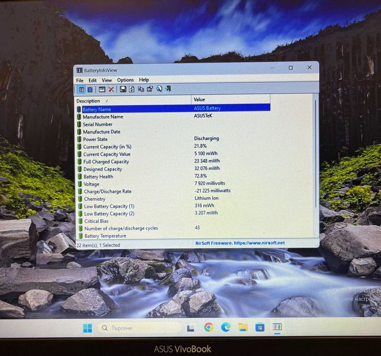 Лаптоп ASUS VivoBook 15, Intel Core i7 8550U, MX 130 2GB, 20GB ram