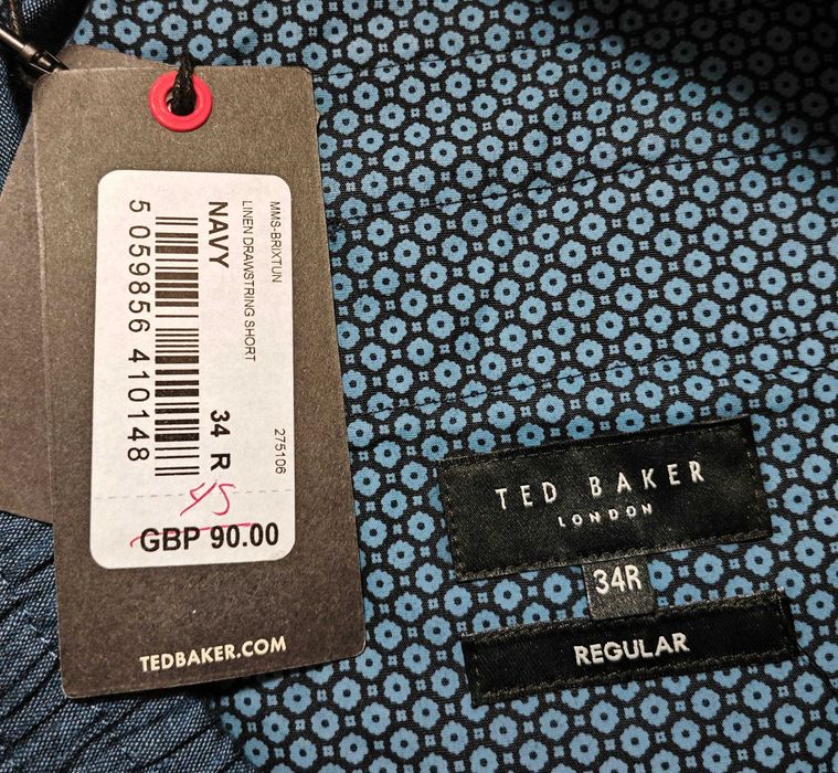 Ted Baker Оригинални мъжки къси панталони с лен размер 34  НОВИ