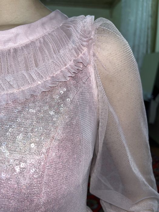 Платье, розовое, длинное, пышное, ношеное