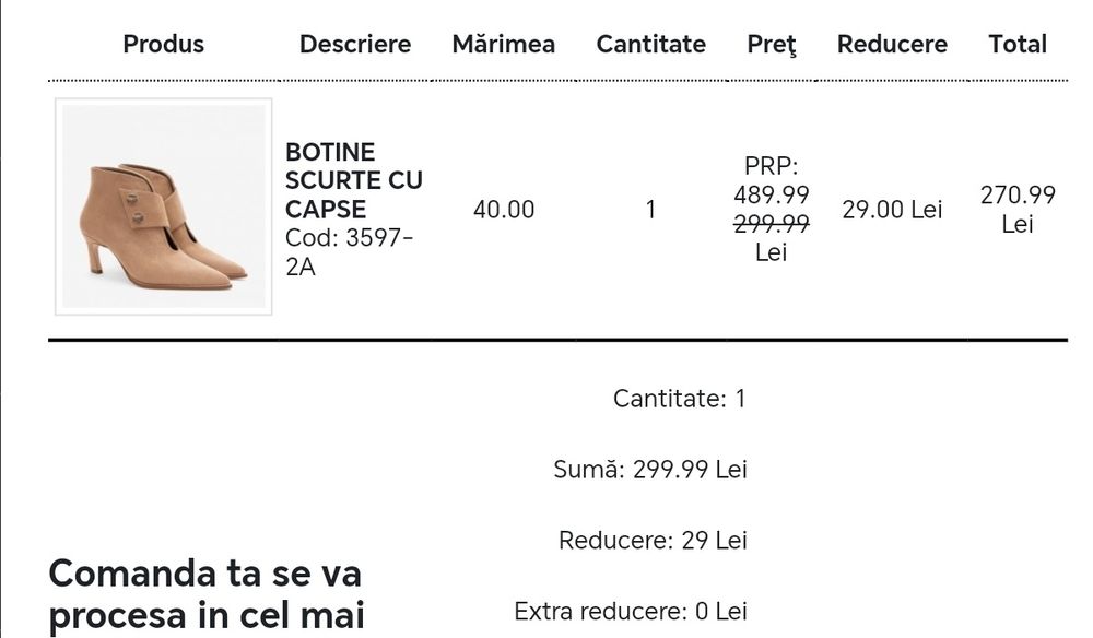 Botine scurte cu capsa Benaza mărime 40