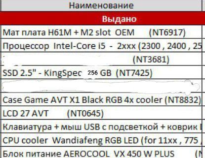 Набор AVTECH для офиса и игр  i5 - 2400 / 8GB / SSD
