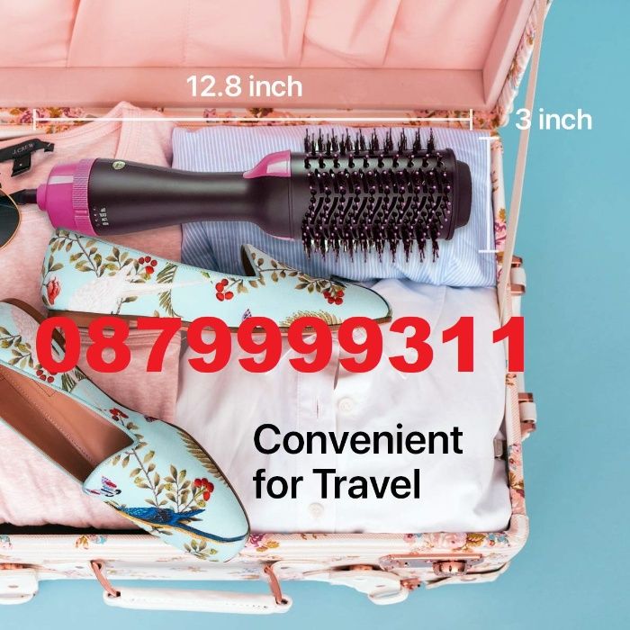 Сешоар Четка 2 в 1 за Изправяне Къдрене на Коса Обем Къдрици Букли При