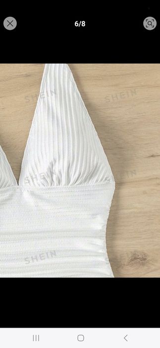 Costum de baie alb dublat marimea S