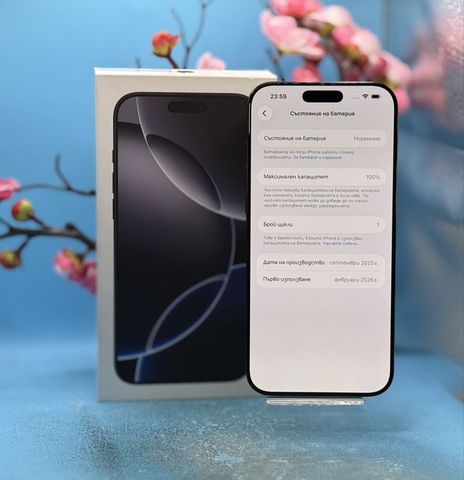 ПЕРФЕКТЕН!!! Apple iPhone 16 Pro Max, 256GB, 5G, Black Titanium