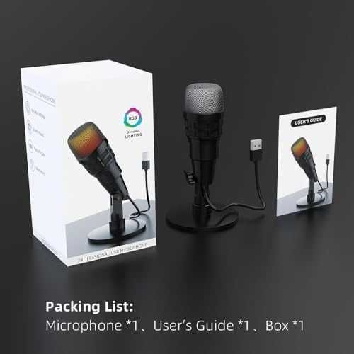 Нов USB кондензаторен микрофон RGB за PC Mac PS4 PS5 стрийминг подкаст YouTube