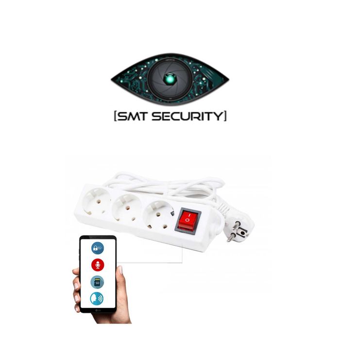 Microfon Spion si Reportofon Spion Integrat in Prelungitor 220V Clasic – Control prin Aplicatie (iOS / Android) SMT SECURITY
